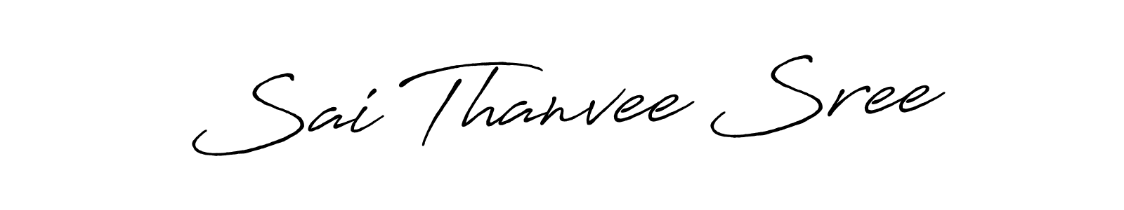 Create a beautiful signature design for name Sai Thanvee Sree. With this signature (Antro_Vectra_Bolder) fonts, you can make a handwritten signature for free. Sai Thanvee Sree signature style 7 images and pictures png