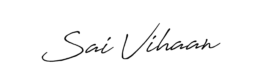 How to make Sai Vihaan name signature. Use Antro_Vectra_Bolder style for creating short signs online. This is the latest handwritten sign. Sai Vihaan signature style 7 images and pictures png