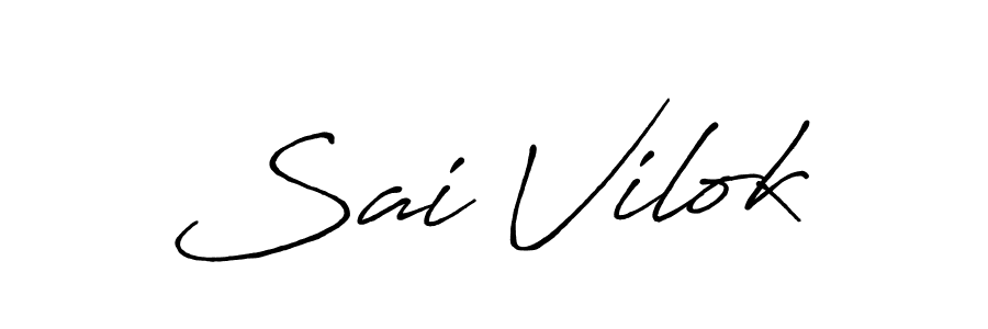 Use a signature maker to create a handwritten signature online. With this signature software, you can design (Antro_Vectra_Bolder) your own signature for name Sai Vilok. Sai Vilok signature style 7 images and pictures png