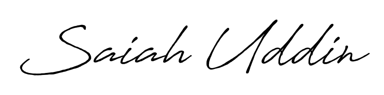 A timeless handwritten aesthetic for Saiah Uddin. The Antro_Vectra_Bolder font gives your signature a handcrafted feel with natural curves. Saiah Uddin signature style 7 images and pictures png