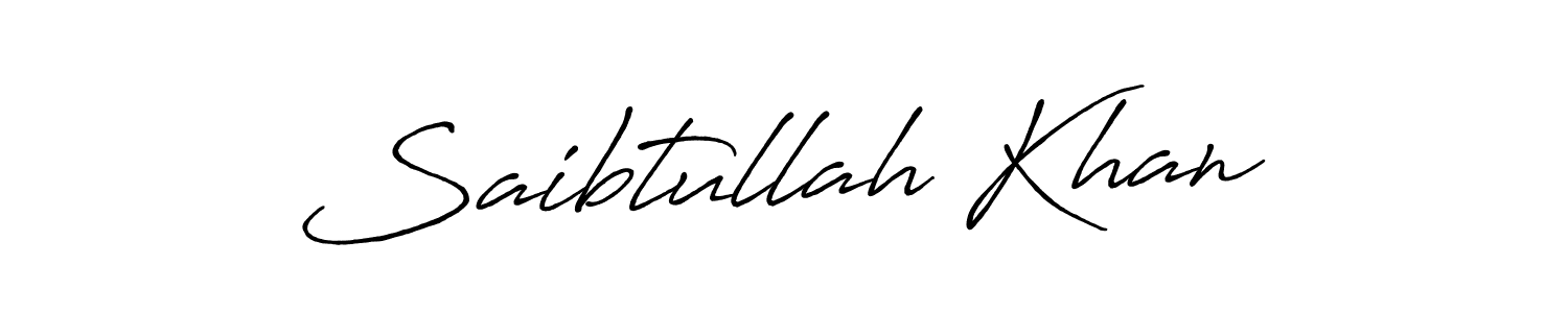 Create a beautiful signature design for name Saibtullah Khan. With this signature (Antro_Vectra_Bolder) fonts, you can make a handwritten signature for free. Saibtullah Khan signature style 7 images and pictures png