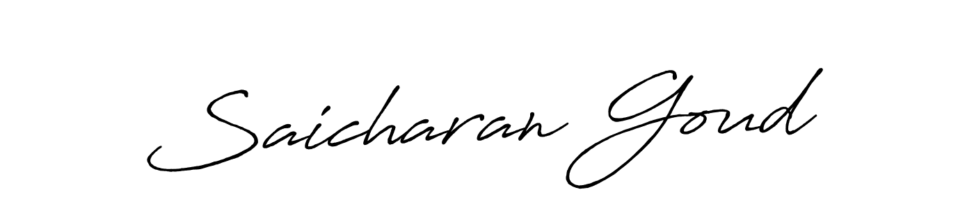 Use a signature maker to create a handwritten signature online. With this signature software, you can design (Antro_Vectra_Bolder) your own signature for name Saicharan Goud. Saicharan Goud signature style 7 images and pictures png