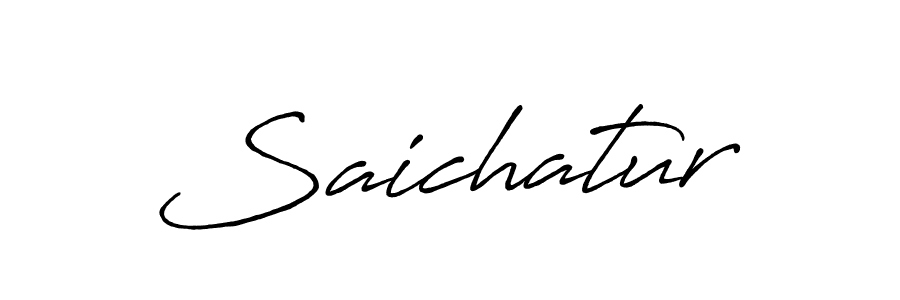 Use a signature maker to create a handwritten signature online. With this signature software, you can design (Antro_Vectra_Bolder) your own signature for name Saichatur. Saichatur signature style 7 images and pictures png