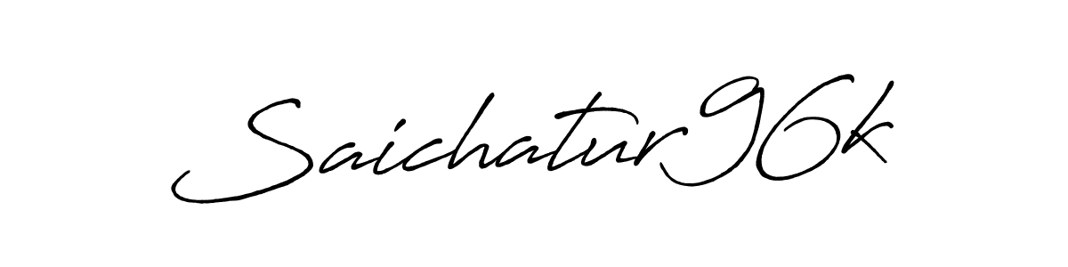 Use a signature maker to create a handwritten signature online. With this signature software, you can design (Antro_Vectra_Bolder) your own signature for name Saichatur96k. Saichatur96k signature style 7 images and pictures png