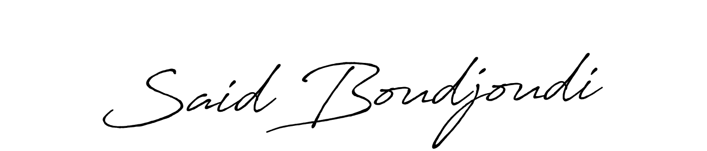 How to make Said Boudjoudi name signature. Use Antro_Vectra_Bolder style for creating short signs online. This is the latest handwritten sign. Said Boudjoudi signature style 7 images and pictures png
