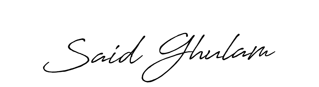 Make a beautiful signature design for name Said Ghulam. With this signature (Antro_Vectra_Bolder) style, you can create a handwritten signature for free. Said Ghulam signature style 7 images and pictures png