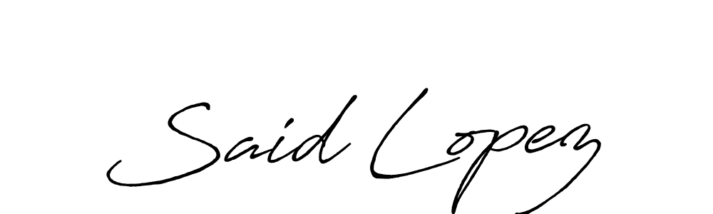 Use a signature maker to create a handwritten signature online. With this signature software, you can design (Antro_Vectra_Bolder) your own signature for name Said Lopez. Said Lopez signature style 7 images and pictures png