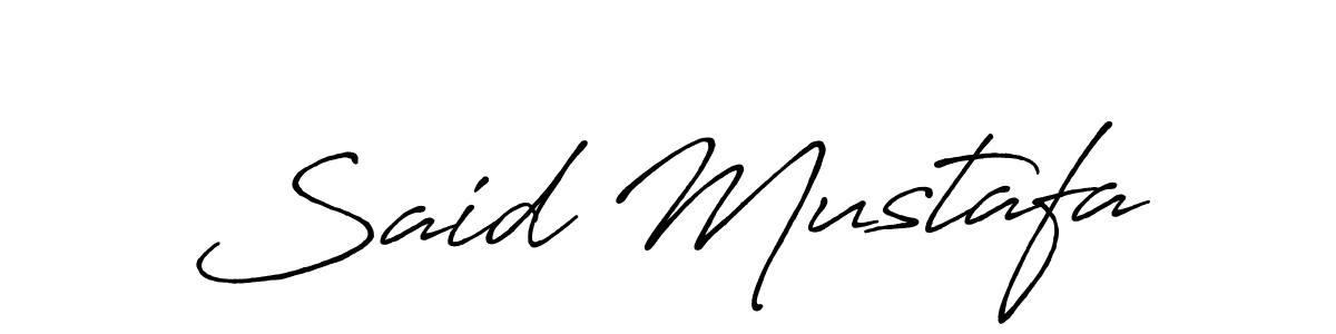 Use a signature maker to create a handwritten signature online. With this signature software, you can design (Antro_Vectra_Bolder) your own signature for name Said Mustafa. Said Mustafa signature style 7 images and pictures png