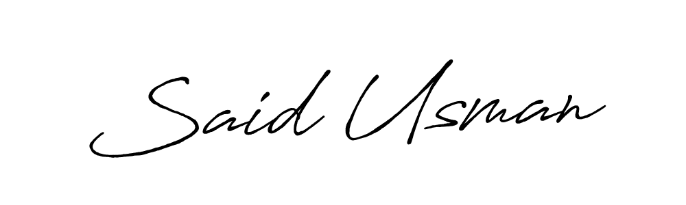 Use a signature maker to create a handwritten signature online. With this signature software, you can design (Antro_Vectra_Bolder) your own signature for name Said Usman. Said Usman signature style 7 images and pictures png