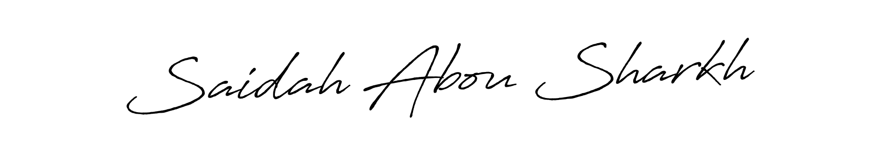 Make a beautiful signature design for name Saidah Abou Sharkh. With this signature (Antro_Vectra_Bolder) style, you can create a handwritten signature for free. Saidah Abou Sharkh signature style 7 images and pictures png