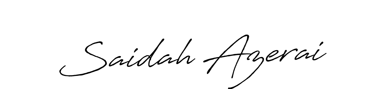Also You can easily find your signature by using the search form. We will create Saidah Azerai name handwritten signature images for you free of cost using Antro_Vectra_Bolder sign style. Saidah Azerai signature style 7 images and pictures png