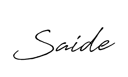 Saide stylish signature style. Best Handwritten Sign (Antro_Vectra_Bolder) for my name. Handwritten Signature Collection Ideas for my name Saide. Saide signature style 7 images and pictures png