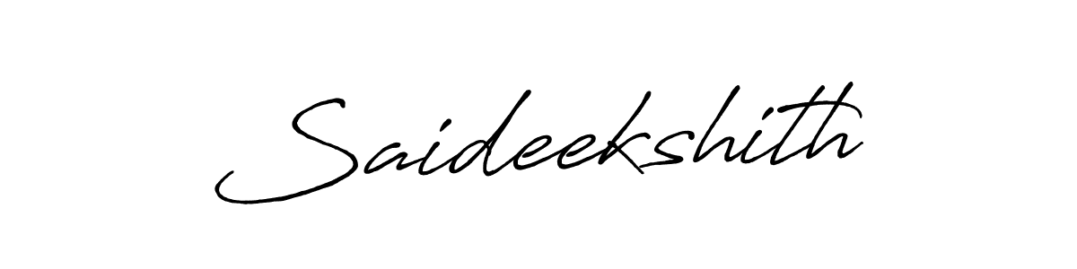 Create a beautiful signature design for name Saideekshith. With this signature (Antro_Vectra_Bolder) fonts, you can make a handwritten signature for free. Saideekshith signature style 7 images and pictures png