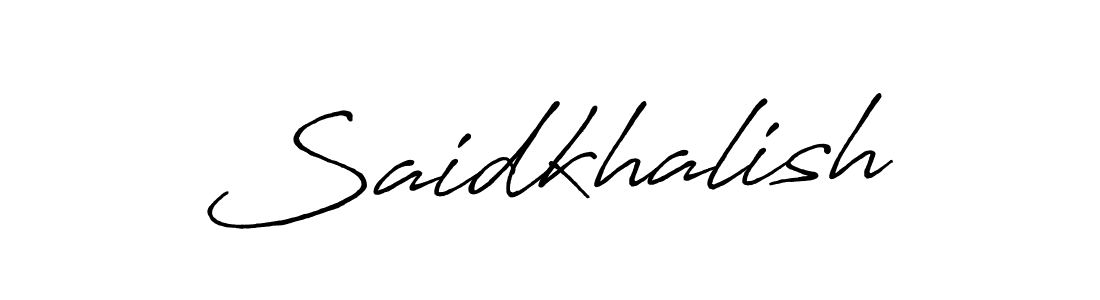 The best way (Antro_Vectra_Bolder) to make a short signature is to pick only two or three words in your name. The name Saidkhalish include a total of six letters. For converting this name. Saidkhalish signature style 7 images and pictures png
