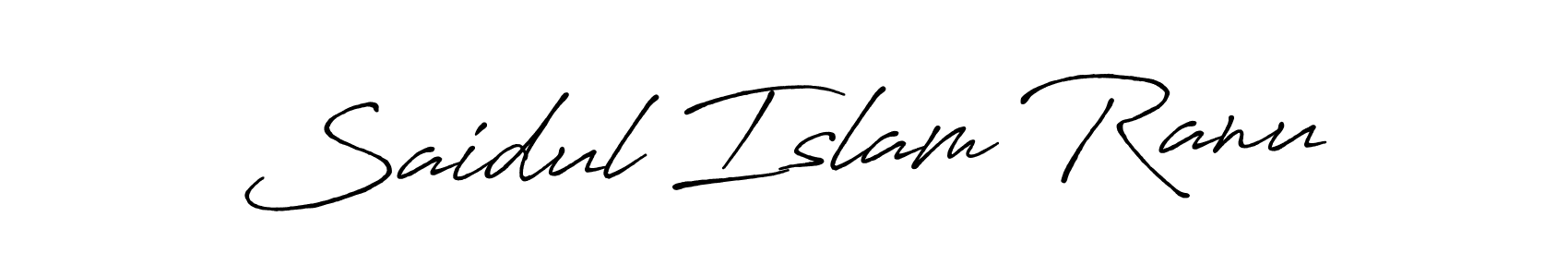 Make a beautiful signature design for name Saidul Islam Ranu. With this signature (Antro_Vectra_Bolder) style, you can create a handwritten signature for free. Saidul Islam Ranu signature style 7 images and pictures png