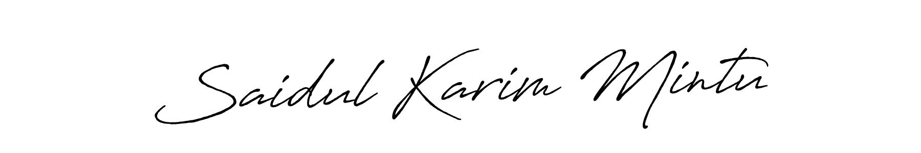Antro_Vectra_Bolder is a professional signature style that is perfect for those who want to add a touch of class to their signature. It is also a great choice for those who want to make their signature more unique. Get Saidul Karim Mintu name to fancy signature for free. Saidul Karim Mintu signature style 7 images and pictures png
