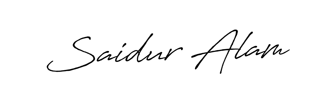 Make a beautiful signature design for name Saidur Alam. With this signature (Antro_Vectra_Bolder) style, you can create a handwritten signature for free. Saidur Alam signature style 7 images and pictures png