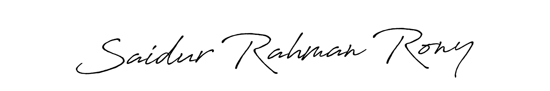 Make a beautiful signature design for name Saidur Rahman Rony. With this signature (Antro_Vectra_Bolder) style, you can create a handwritten signature for free. Saidur Rahman Rony signature style 7 images and pictures png