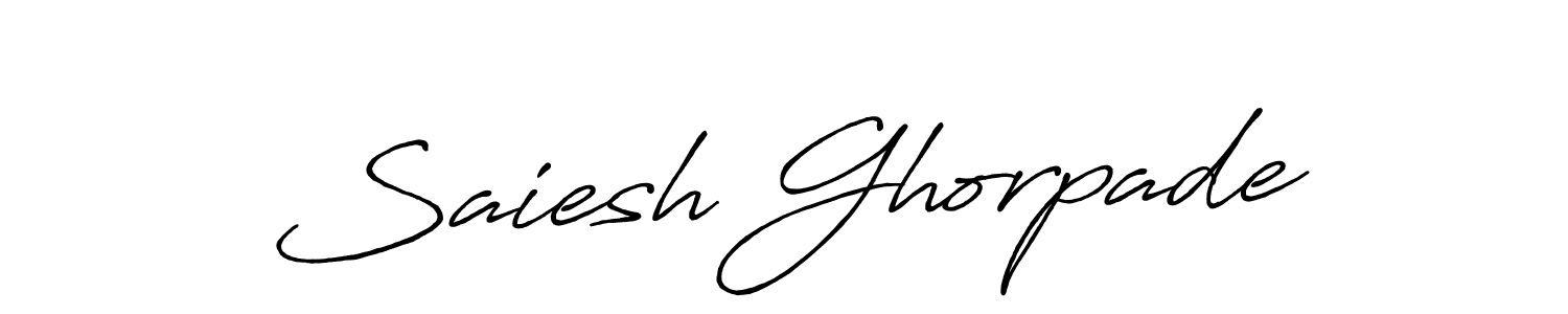 This is the best signature style for the Saiesh Ghorpade name. Also you like these signature font (Antro_Vectra_Bolder). Mix name signature. Saiesh Ghorpade signature style 7 images and pictures png
