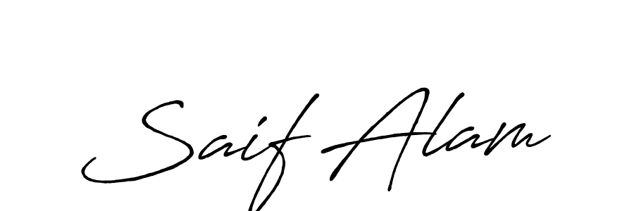 Saif Alam stylish signature style. Best Handwritten Sign (Antro_Vectra_Bolder) for my name. Handwritten Signature Collection Ideas for my name Saif Alam. Saif Alam signature style 7 images and pictures png