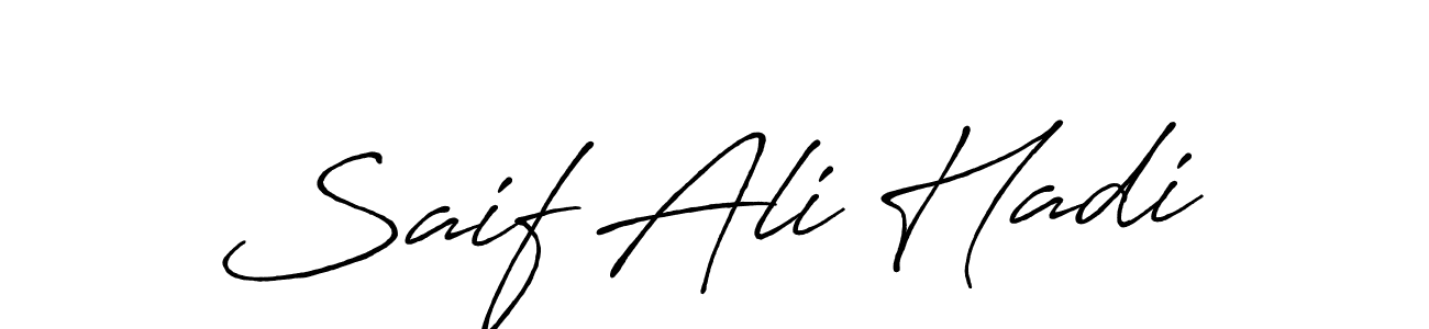 Saif Ali Hadi stylish signature style. Best Handwritten Sign (Antro_Vectra_Bolder) for my name. Handwritten Signature Collection Ideas for my name Saif Ali Hadi. Saif Ali Hadi signature style 7 images and pictures png