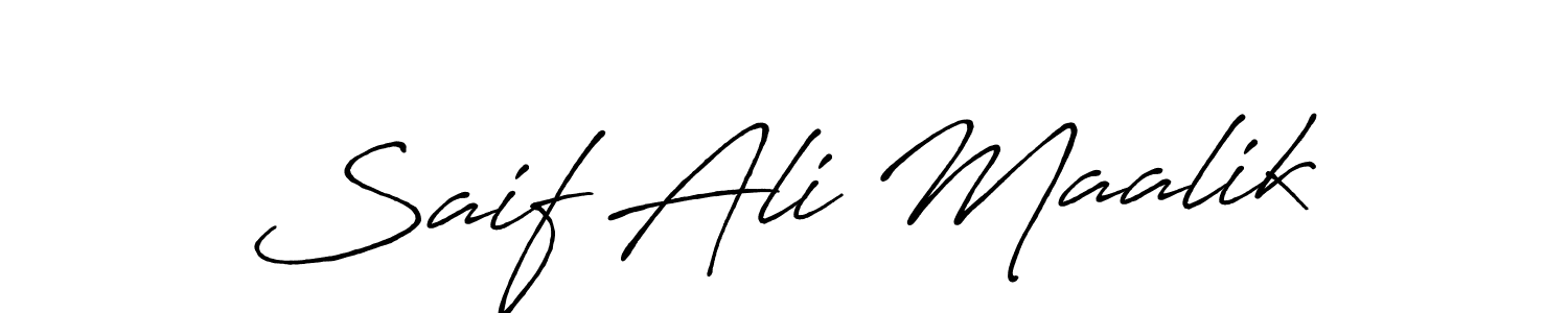 Also we have Saif Ali Maalik name is the best signature style. Create professional handwritten signature collection using Antro_Vectra_Bolder autograph style. Saif Ali Maalik signature style 7 images and pictures png