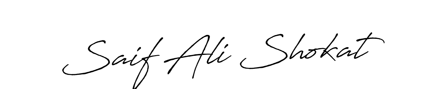 Use a signature maker to create a handwritten signature online. With this signature software, you can design (Antro_Vectra_Bolder) your own signature for name Saif Ali Shokat. Saif Ali Shokat signature style 7 images and pictures png