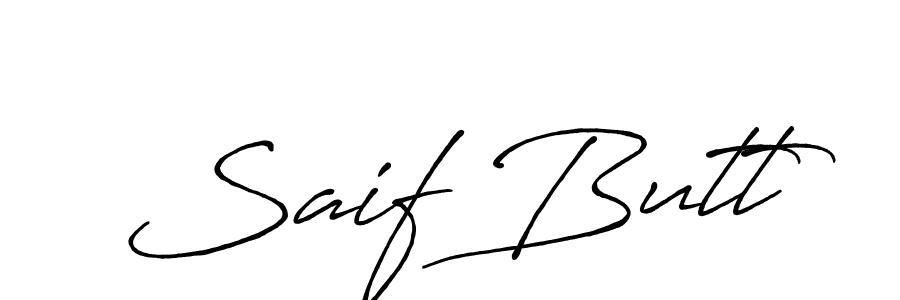 Make a beautiful signature design for name Saif Butt. With this signature (Antro_Vectra_Bolder) style, you can create a handwritten signature for free. Saif Butt signature style 7 images and pictures png