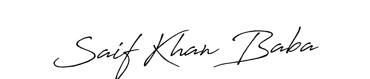 Use a signature maker to create a handwritten signature online. With this signature software, you can design (Antro_Vectra_Bolder) your own signature for name Saif Khan Baba. Saif Khan Baba signature style 7 images and pictures png