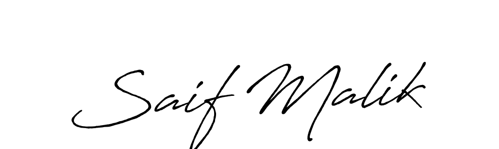 Saif Malik stylish signature style. Best Handwritten Sign (Antro_Vectra_Bolder) for my name. Handwritten Signature Collection Ideas for my name Saif Malik. Saif Malik signature style 7 images and pictures png