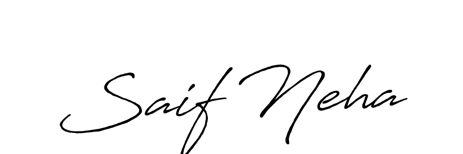 It looks lik you need a new signature style for name Saif Neha. Design unique handwritten (Antro_Vectra_Bolder) signature with our free signature maker in just a few clicks. Saif Neha signature style 7 images and pictures png