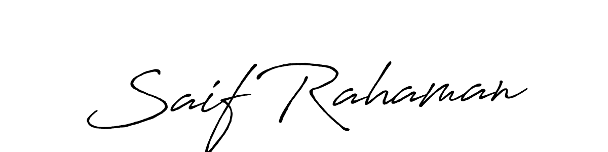 Saif Rahaman stylish signature style. Best Handwritten Sign (Antro_Vectra_Bolder) for my name. Handwritten Signature Collection Ideas for my name Saif Rahaman. Saif Rahaman signature style 7 images and pictures png