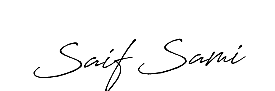 Design your own signature with our free online signature maker. With this signature software, you can create a handwritten (Antro_Vectra_Bolder) signature for name Saif Sami. Saif Sami signature style 7 images and pictures png