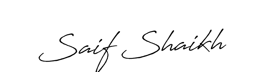 Saif Shaikh stylish signature style. Best Handwritten Sign (Antro_Vectra_Bolder) for my name. Handwritten Signature Collection Ideas for my name Saif Shaikh. Saif Shaikh signature style 7 images and pictures png