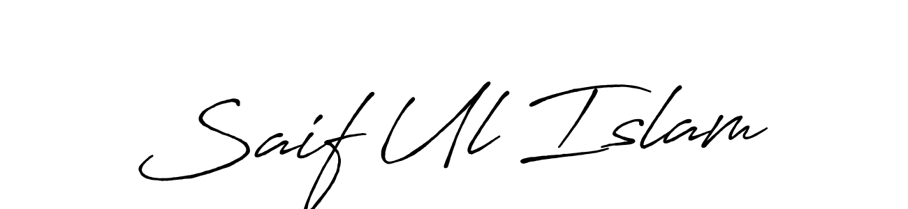 Use a signature maker to create a handwritten signature online. With this signature software, you can design (Antro_Vectra_Bolder) your own signature for name Saif Ul Islam. Saif Ul Islam signature style 7 images and pictures png