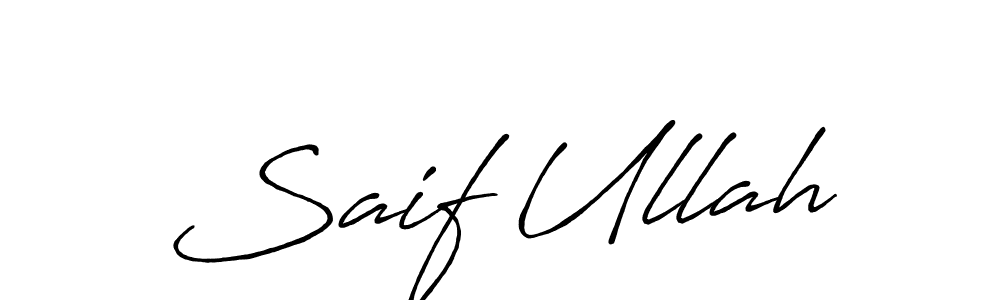 Design your own signature with our free online signature maker. With this signature software, you can create a handwritten (Antro_Vectra_Bolder) signature for name Saif Ullah. Saif Ullah signature style 7 images and pictures png