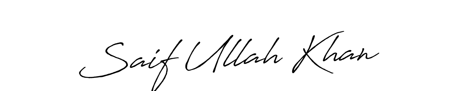 Use a signature maker to create a handwritten signature online. With this signature software, you can design (Antro_Vectra_Bolder) your own signature for name Saif Ullah Khan. Saif Ullah Khan signature style 7 images and pictures png