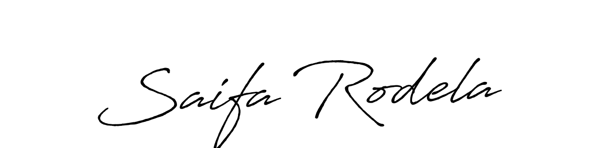 How to make Saifa Rodela name signature. Use Antro_Vectra_Bolder style for creating short signs online. This is the latest handwritten sign. Saifa Rodela signature style 7 images and pictures png