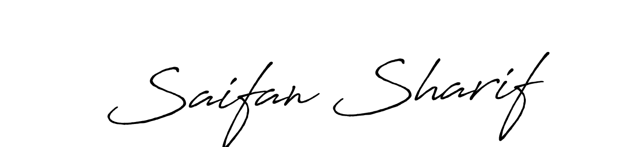Create a beautiful signature design for name Saifan Sharif. With this signature (Antro_Vectra_Bolder) fonts, you can make a handwritten signature for free. Saifan Sharif signature style 7 images and pictures png