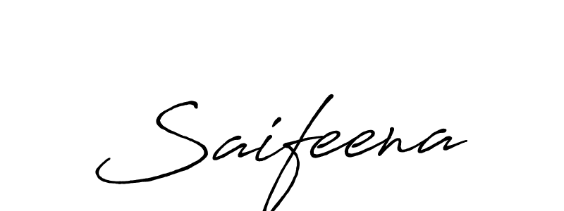 How to make Saifeena name signature. Use Antro_Vectra_Bolder style for creating short signs online. This is the latest handwritten sign. Saifeena signature style 7 images and pictures png