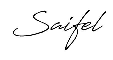 Get inspired by this graceful Antro_Vectra_Bolder signature style for name Saifel. Smooth loops and balanced proportions for everyday use. Saifel signature style 7 images and pictures png