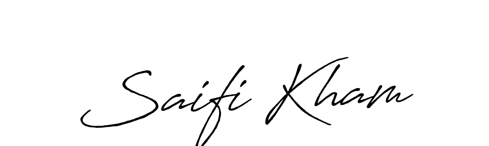 Also You can easily find your signature by using the search form. We will create Saifi Kham name handwritten signature images for you free of cost using Antro_Vectra_Bolder sign style. Saifi Kham signature style 7 images and pictures png