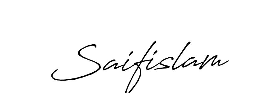 Make a beautiful signature design for name Saifislam. With this signature (Antro_Vectra_Bolder) style, you can create a handwritten signature for free. Saifislam signature style 7 images and pictures png