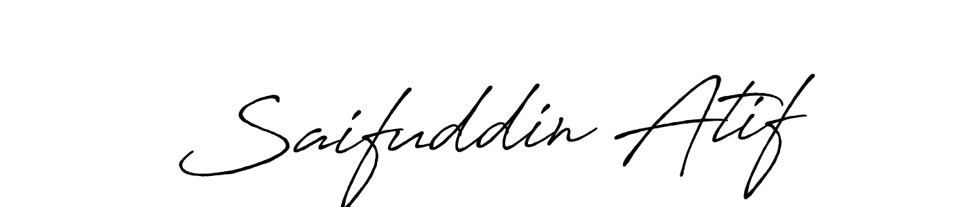 Also we have Saifuddin Atif name is the best signature style. Create professional handwritten signature collection using Antro_Vectra_Bolder autograph style. Saifuddin Atif signature style 7 images and pictures png