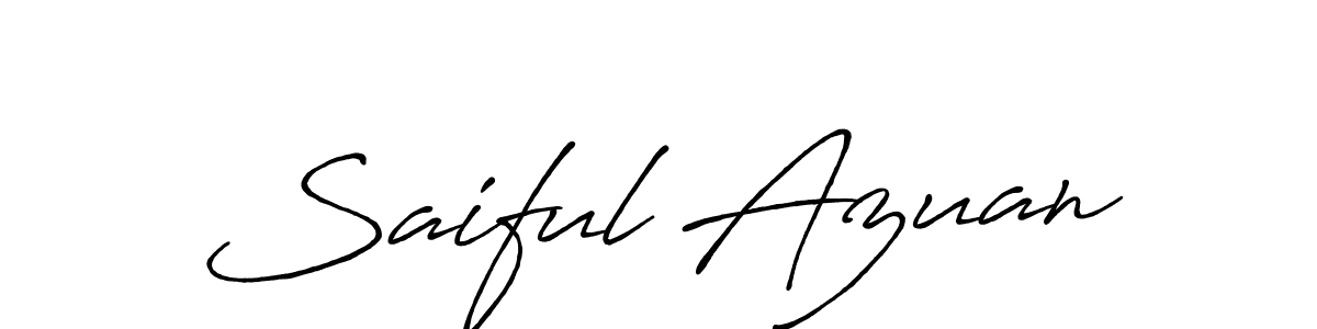 Design your own signature with our free online signature maker. With this signature software, you can create a handwritten (Antro_Vectra_Bolder) signature for name Saiful Azuan. Saiful Azuan signature style 7 images and pictures png
