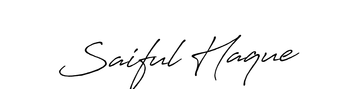 Use a signature maker to create a handwritten signature online. With this signature software, you can design (Antro_Vectra_Bolder) your own signature for name Saiful Haque. Saiful Haque signature style 7 images and pictures png