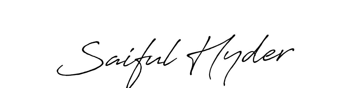 Design your own signature with our free online signature maker. With this signature software, you can create a handwritten (Antro_Vectra_Bolder) signature for name Saiful Hyder. Saiful Hyder signature style 7 images and pictures png