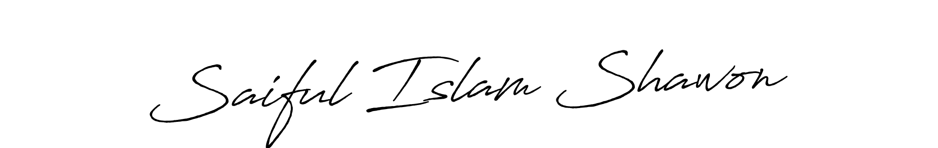 Design your own signature with our free online signature maker. With this signature software, you can create a handwritten (Antro_Vectra_Bolder) signature for name Saiful Islam Shawon. Saiful Islam Shawon signature style 7 images and pictures png