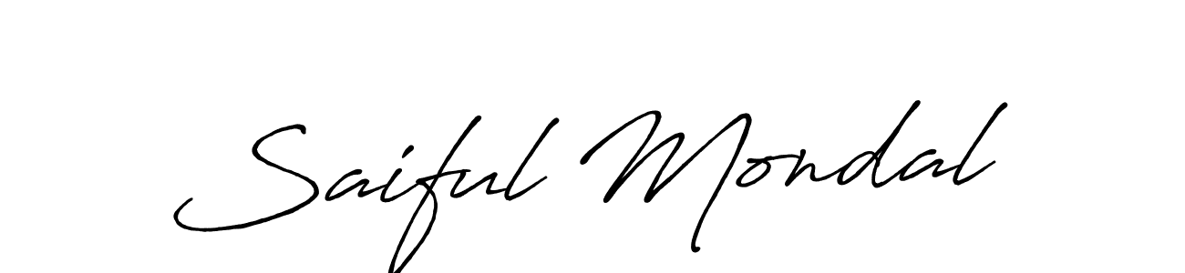 Design your own signature with our free online signature maker. With this signature software, you can create a handwritten (Antro_Vectra_Bolder) signature for name Saiful Mondal. Saiful Mondal signature style 7 images and pictures png