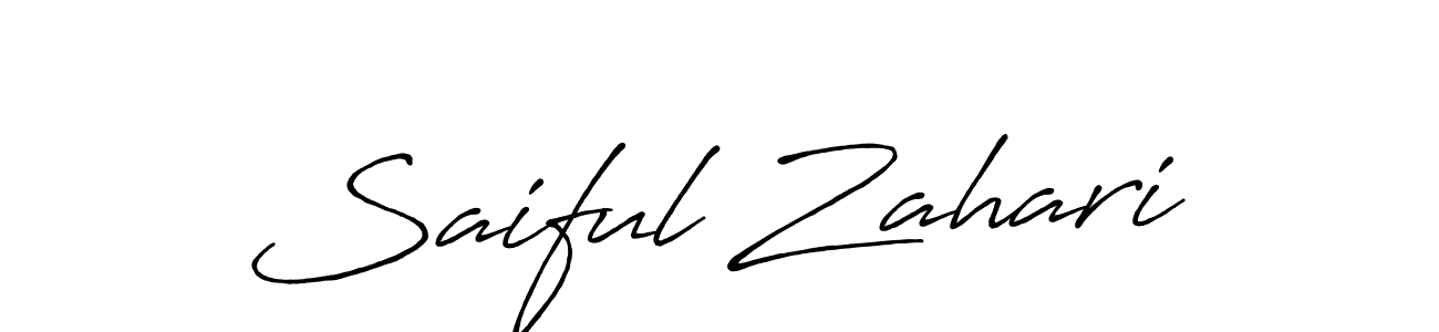 Make a beautiful signature design for name Saiful Zahari. With this signature (Antro_Vectra_Bolder) style, you can create a handwritten signature for free. Saiful Zahari signature style 7 images and pictures png